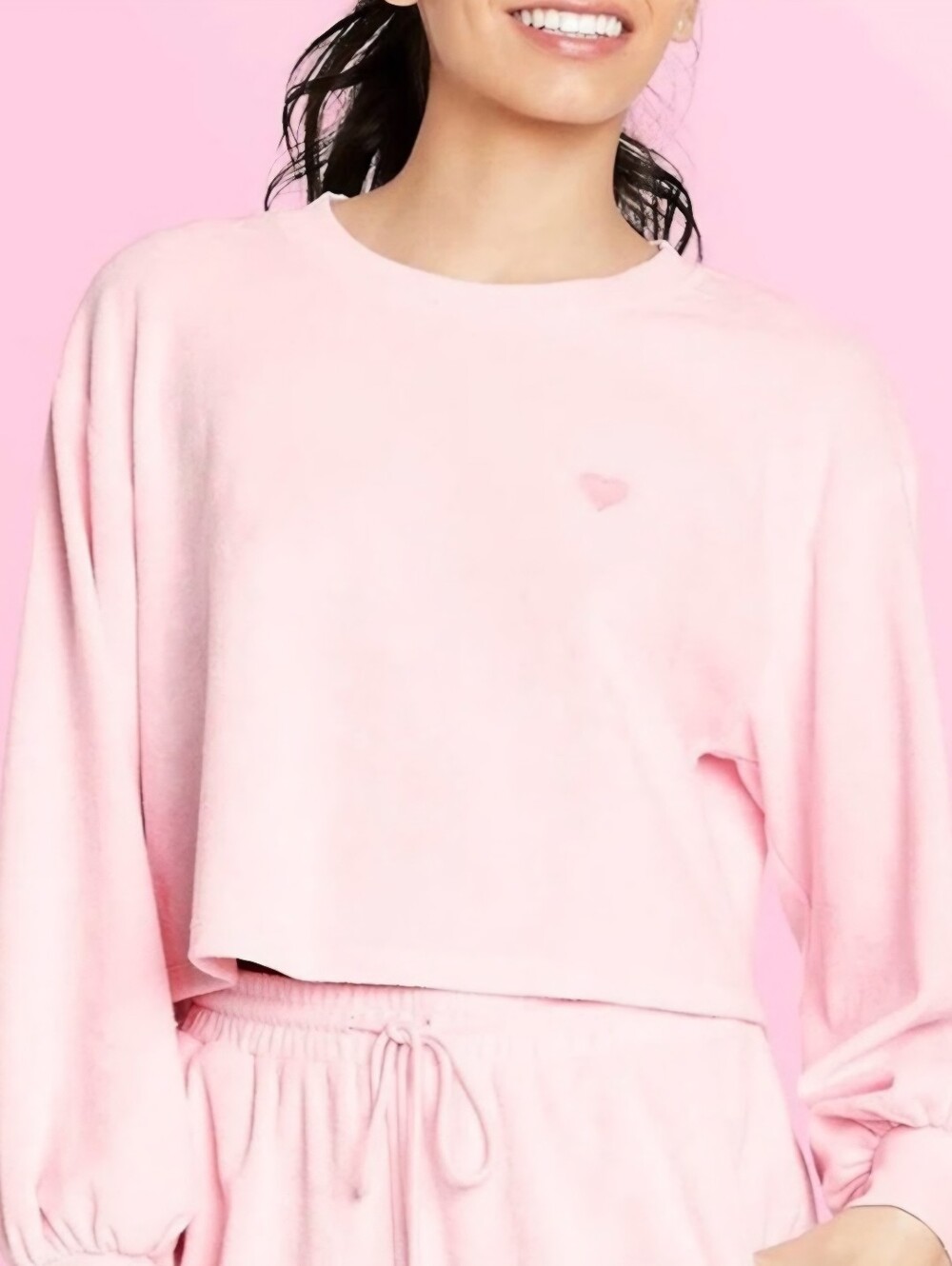 Stoney Clover Lane - Target Pink Cropped Crewneck Sweatshirt